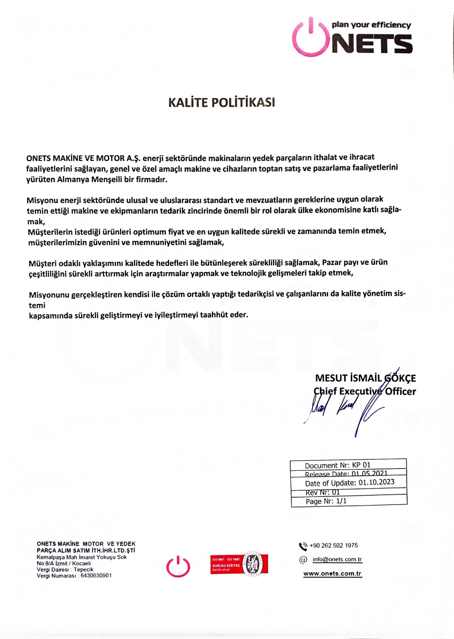 Kalite Politika Görseli